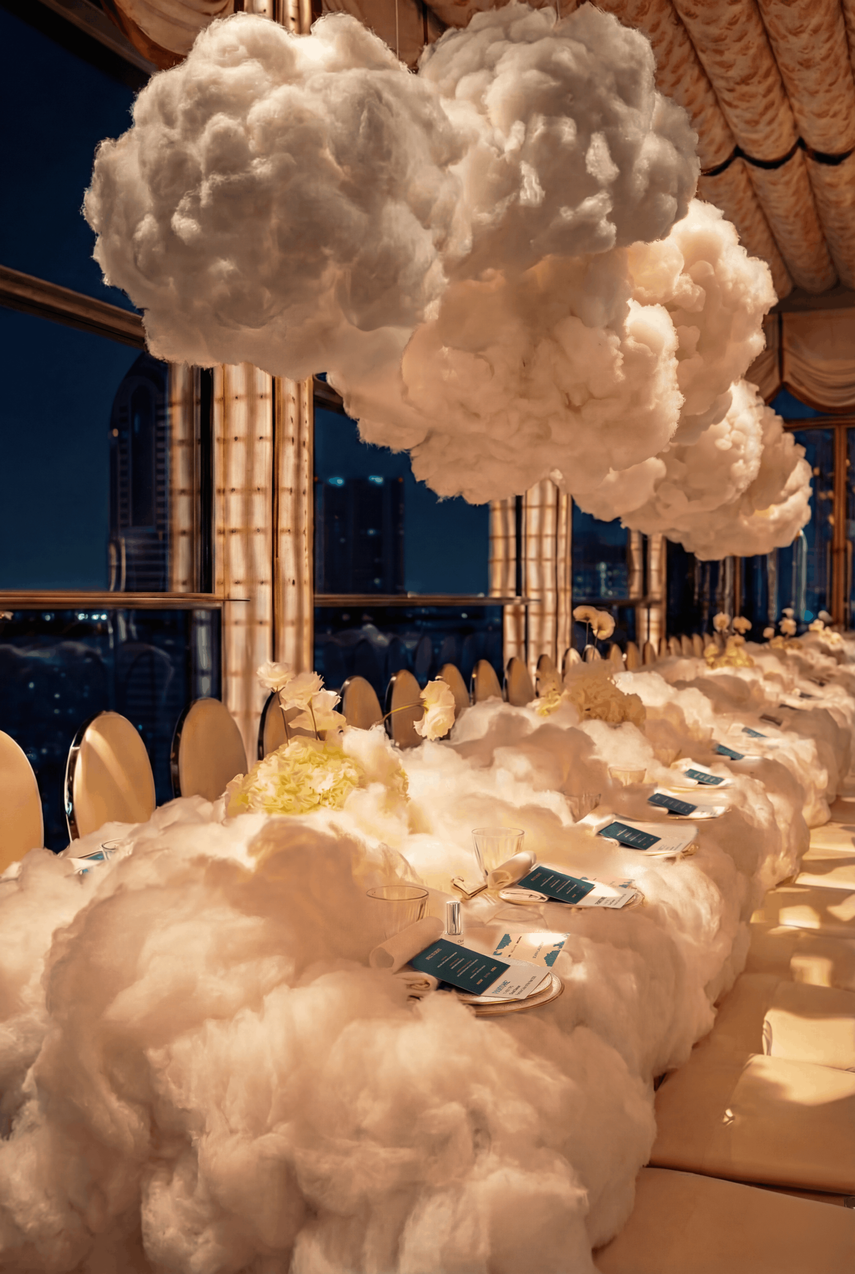 Pantone Cloud Dancer Dinner